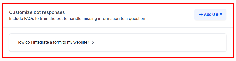 Conversation AI bot settings with customize bot panel